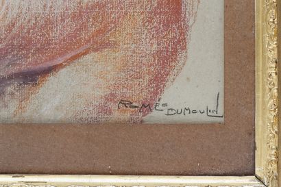 null DUMOULIN Romeo (1883-1944), "Le Bain", circa 1900, pastel sur papier, signé...
