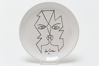 null COCTEAU Jean (1889-1963), ensemble de huit assiettes dont une encadrée, XXe,...