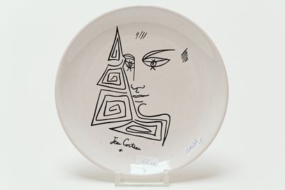 null COCTEAU Jean (1889-1963), ensemble de huit assiettes dont une encadrée, XXe,...
