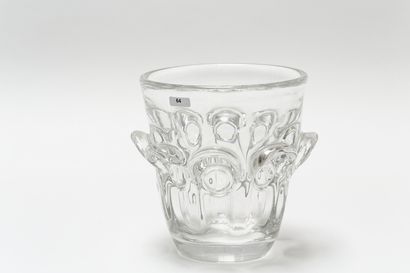 null VAL-SAINT-LAMBERT, vase contemporain, XXe, cristal soufflé, signé, h. 20 cm...