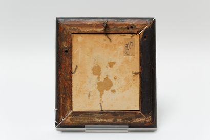 null ANONYME, "Christ", XIXe, fragment d'huile sur toile, 12x10,5 cm env. [manqu...