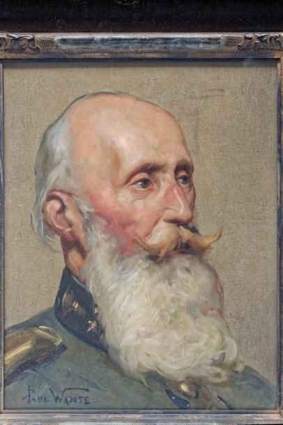 WANTE Paul (1905-1981) "Portrait en buste du général-major Wittebroodt", début XXe,...