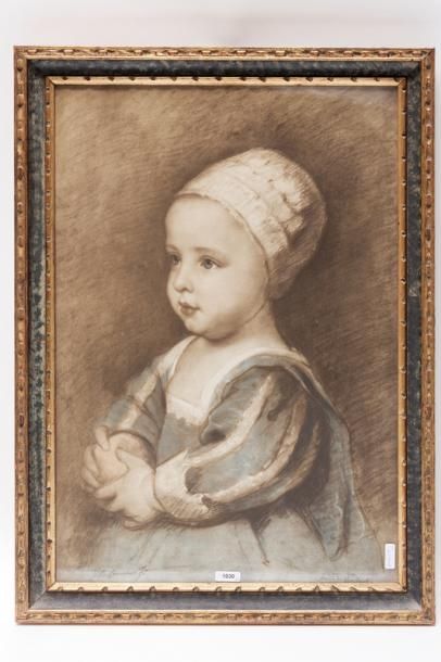 null Deux estampes :

- VAN DYCK Antoine (1599-1641) [d'après], "Portrait d'enfant",...