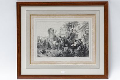 null Lot de huit estampes [altérations] :

- DUSART Cornelis (1660-1704) [d'après],...