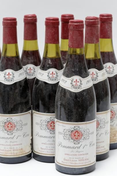 null BOURGOGNE (POMMARD), rouge, Daniel-Lucien Meilhac, premier cru 1982, huit bouteilles...