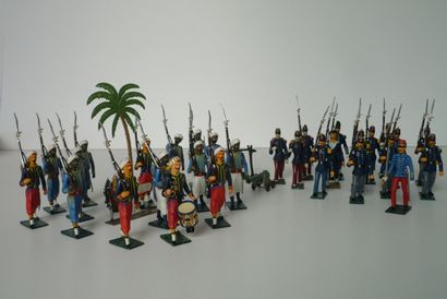 null Figurines en plomb 75 mm (+/- 25) : zouaves Second Empire, tirailleurs algériens,...