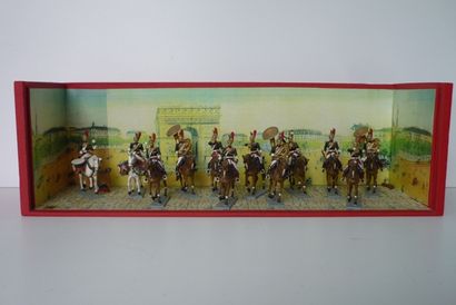 null DIORAMA, figurines en plomb CBG (+/- 10) : cavaliers de la Garde républicaine...