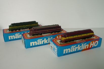 null MÄRKLIN 3066, 3067 et 3134, ensemble de trois locomotives Diesel CC des SNCB,...