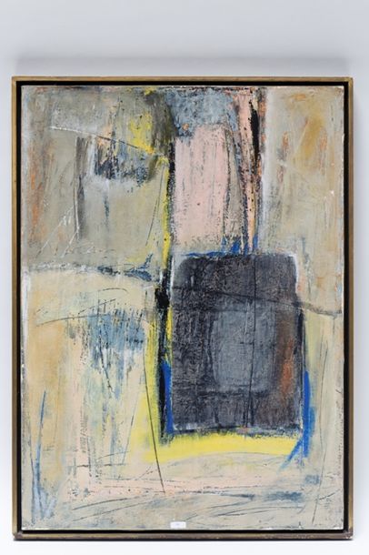 TOUITOU Henri (1946) "Composition abstraite", XXe, technique mixte sur toile, signée...