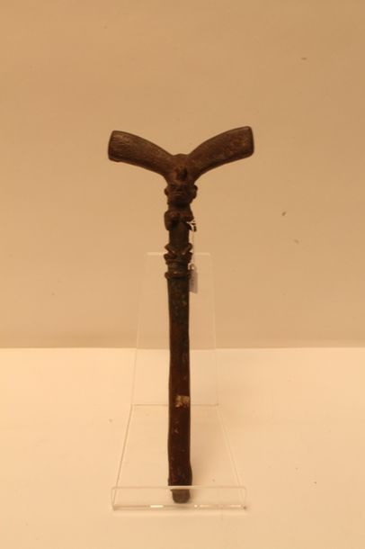 null Sceptre Shango, Yoruba Nigeria, h. 36,5 cm.