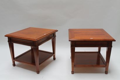 null Bout de lit / coffre en bois, 46x129 cm et paire de tables de chevet en bois...