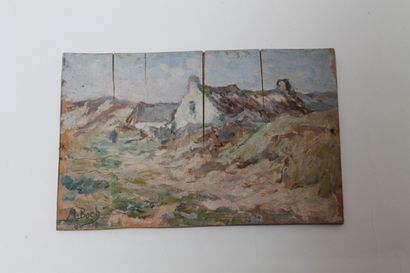 BOCH Anna (1848-1936) [attribué à] "Paysages côtiers", début XXe, suite de quatre...