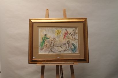 CHAGALL Marc (1887-1937) "La Paix retrouvée", XXe, granolithographie extraite de...