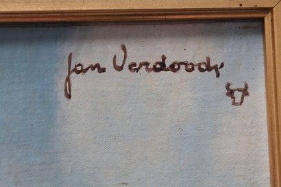 VERDOODT Jan (1908-1980) "Œillets", XXe, huile sur panneau, signée et monogrammée...