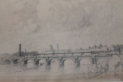 CLAUS Emile (1849-1924) "Le Pont de Waterloo (Londres)", XXe, lithographie, signée...