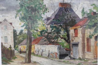 CAMBIER Nestor (1879-1957) "Vues et lieux du Brabant", circa 1900, huit huiles sur...