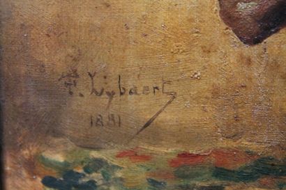LYBAERT Franz "Mélodie orientale", 1881, huile sur toile, signée et datée en bas...