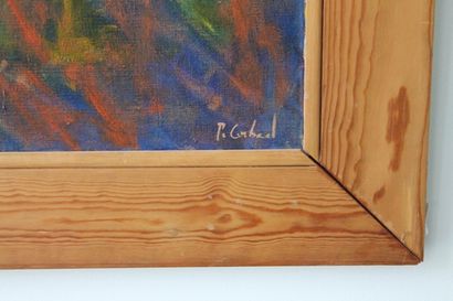 CORBEEL Patricia "Paysage", XXe, huile sur toile, signée en bas à droite, 96,5x129,5...
