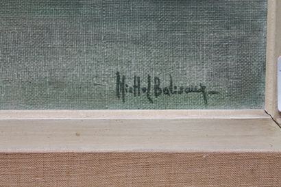 null BALISAUX Michel, "Oppression", XXe, huile sur toile, signée en bas à droite,...