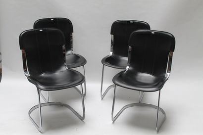 null RIZZO Willy (1928-2013) - CIDUE, suite de quatre chaises Design, XXe, métal...