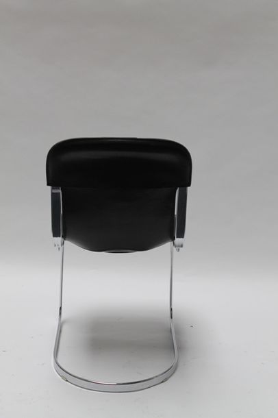 null RIZZO Willy (1928-2013) - CIDUE, suite de quatre chaises Design, XXe, métal...