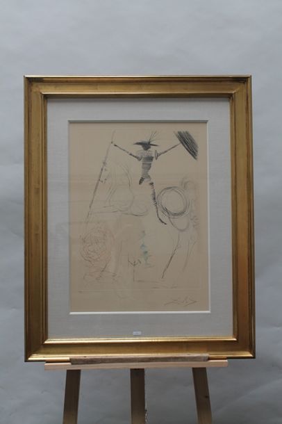 null DALI Salvador (1904-1989), "Don Quichotte", XXe, lithographie, signée en bas...