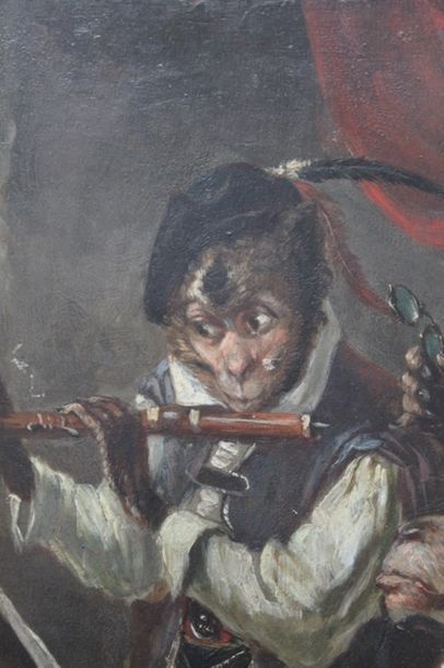 null NOTERMAN Emmanuel (1808-1863), "La Leçon de musique", XIXe, huile sur panneau,...