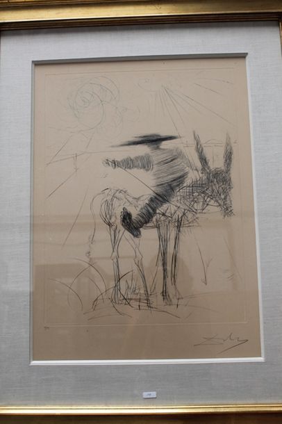 null DALI Salvador (1904-1989), "Sancho Panza", XXe, lithographie, signée en bas...
