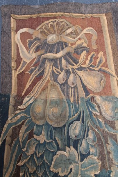null FLANDRES, belle paire de bordures de tapisserie d'époque Baroque aux angelots,...