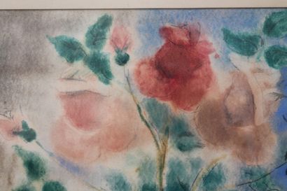 null SCHIRREN Ferdinand (1872-1944), "Bouquet", XXe, technique mixte sur papier,...