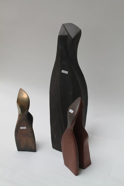 null CANNEEL Anne (1950-2017), "La Trinité", début XXIe, céramique, bronze et terre...