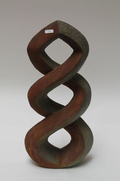 null CANNEEL Anne (1950-2017), "Caducée", 2005, grès, 52x24 cm.