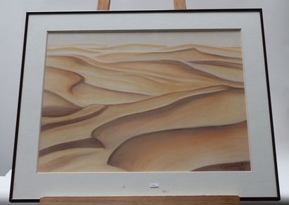 null CANNEEL Anne (1950-2017), ensemble de quatre pastels sur papier :

- "Le Sahara",...