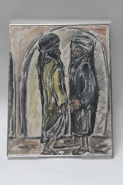 null CANNEEL Anne (1950-2017), "La Mosquée" et "Conversation", 1982 et 1988, aquarelles...