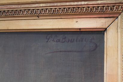 DE LABOULAYE Paul (1849-1926) "Homme au béret noir", XIXe, huile sur toile, signée...