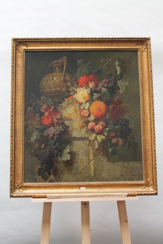 ROBIE Jean-Baptiste (1821-1910) "Nature morte aux fruits", 1846, huile sur toile,...