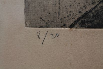 Ecole Belge "Tête de mineur", début XXe, estampe, numérotée [8/20] en bas à gauche,...