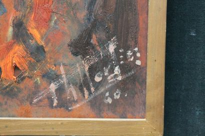 HORDIES Th. "Christ en croix", 1962, huile sur toile, signée et datée en bas à droite,...