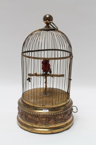 BONTEMPS [attribué à] Cage à oiseau siffleur automate, début XXe [usures d'usage,...