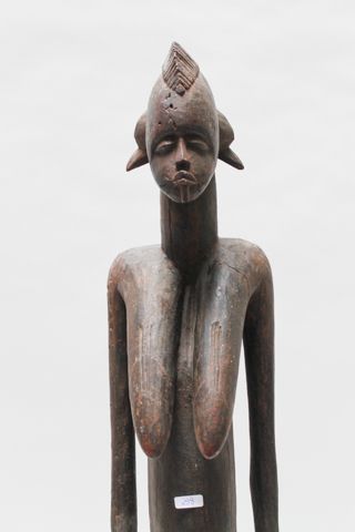 ART TRIBAL "La Fertilité", travail probablement congolais, XXe, sujet en bois sculpté,...