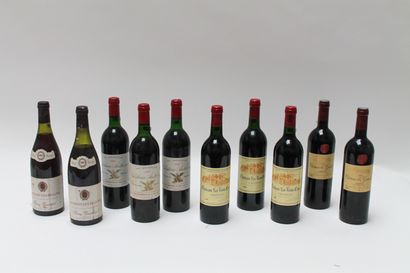 null Lot de dix bouteilles de vin rouge [bas-goulot]:

- BORDEAUX (FRONSAC), Château...