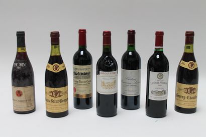 null Ensemble de sept bouteilles de vin rouge [bas-goulot]:

- BOURGOGNE (NUITS-SAINT-GEORGES),...
