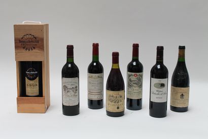 null Ensemble de sept bouteilles de vin rouge:

- BORDEAUX (MÉDOC), Château Patache...