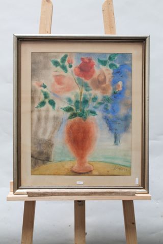 SCHIRREN Ferdinand (1872-1944) "Bouquet", XXe, technique mixte sur papier, signée...