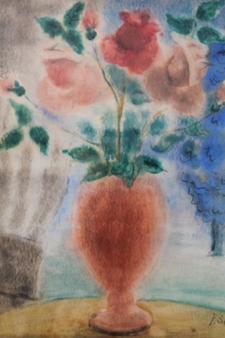 SCHIRREN Ferdinand (1872-1944) "Bouquet", XXe, technique mixte sur papier, signée...