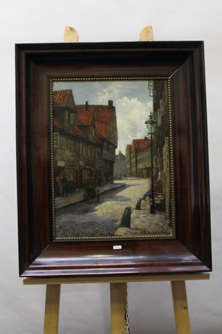 DITTMANN B. "Ruelle allemande", 1994, huile sur toile, signée et datée en bas à droite,...