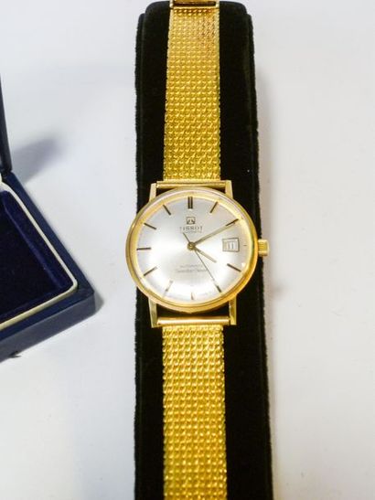 TISSOT Montre-bracelet d'homme Seastar Seven, bracelet souple en or jaune 18k, poinçons,...