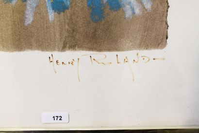 ROLAND Henry (1919-2000) "Visage de jeune femme", XXe, technique mixte sur papier,...