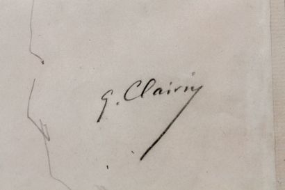 CLAIRIN GEORGES (1843-1919) "Triple esquisse d'élégante à l'ombrelle", XIXe, crayon...