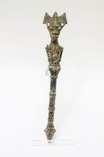ART TRIBAL Sceptre Obgoni, Yoruba Nigeria, h. 42,5 cm.
